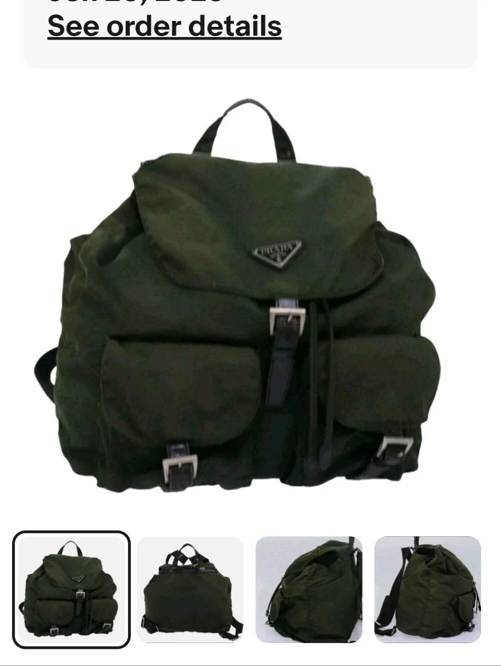 Prada Olive Green Khaki Nylon Backpack - Luxury Men’s/ Womens Bag Hp 🔥🔥🔥🔥